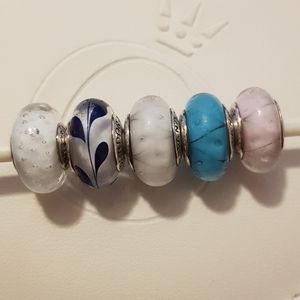 5 Pandora murano charms